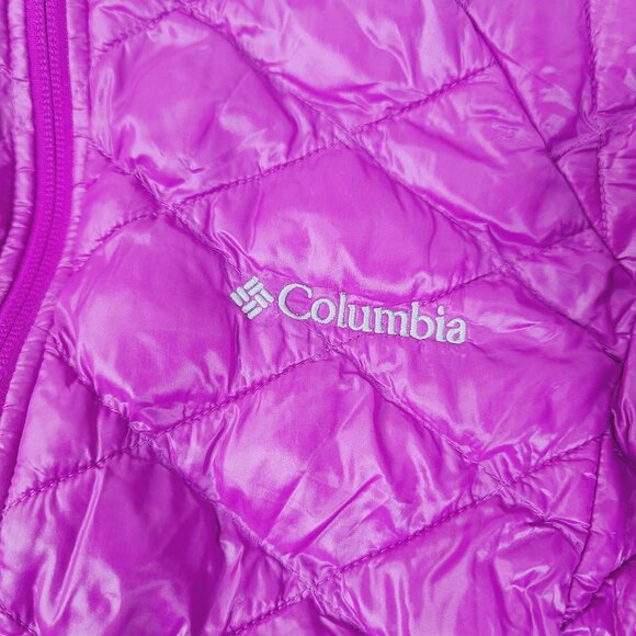 Columbia Women's Magenta Purple Turbodown 650 Mountain Quilted Puffer Jacket M - Picture 5 of 7